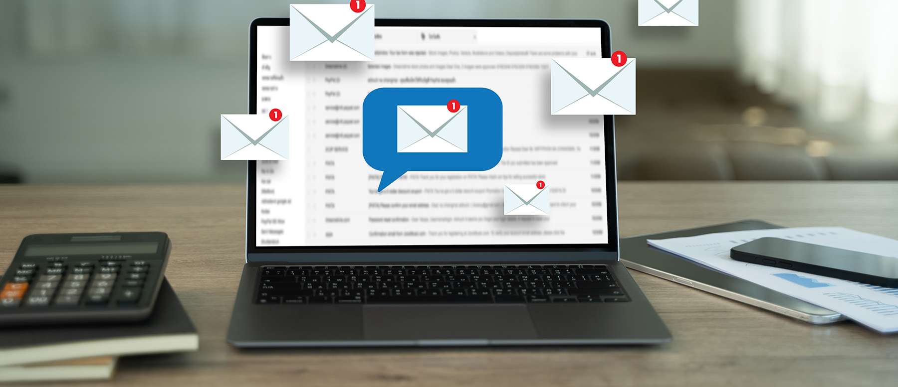 Image of laptop and inbox