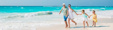 Family vacation on beach