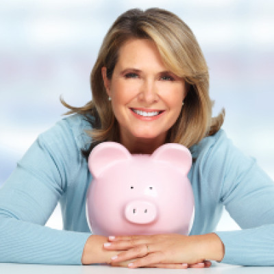 Women with piggybank
