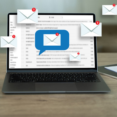 Laptop with email inbox image