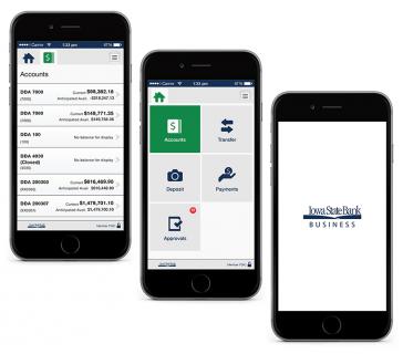 ISB Business Mobile Banking Screens Image
